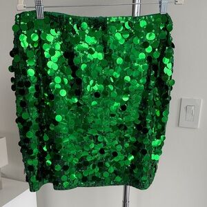 Emerald Sequin Mini Skirt